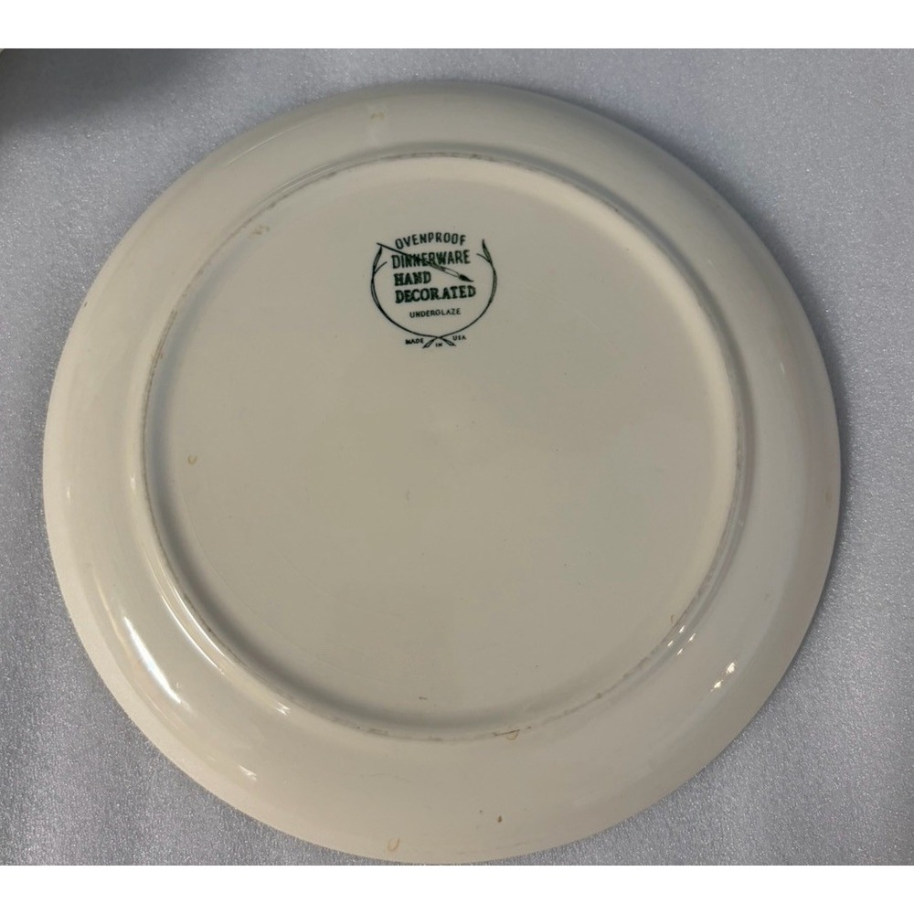 Vintage Marcrest Gay Nineties Dinner Plates Set of 4 10" MCM Hand Decorated USA - Picture 5 of 6